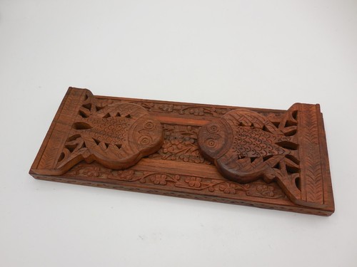 Vintage teak book shelf - book,