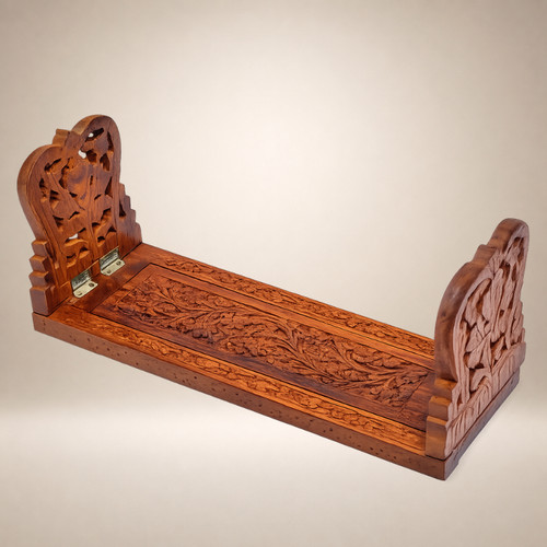 Ornate carved wooden book - ornate,