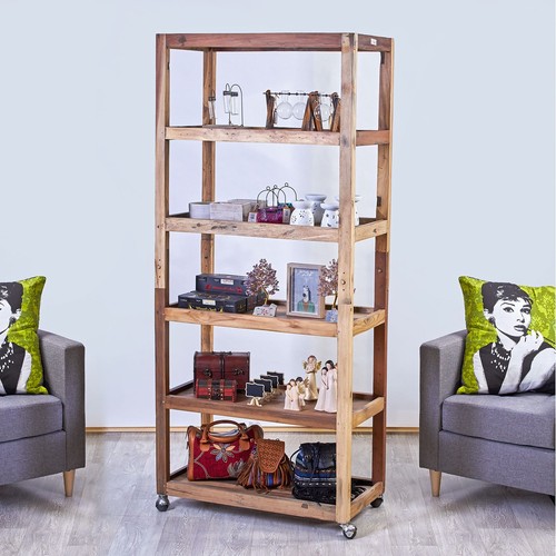 Six shelf display with casters - six,