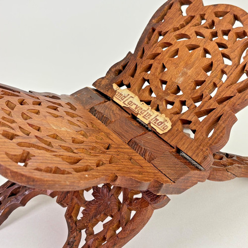 Vintage boho carved wood book - vintage,