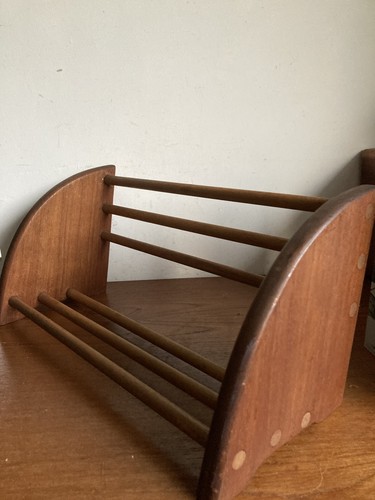 Vintage wooden teak end - , book