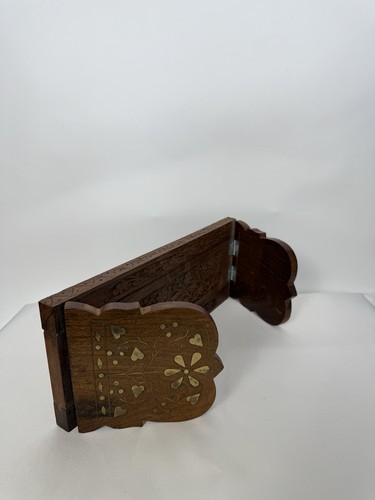 Vintage teak brass inlaid - teak,