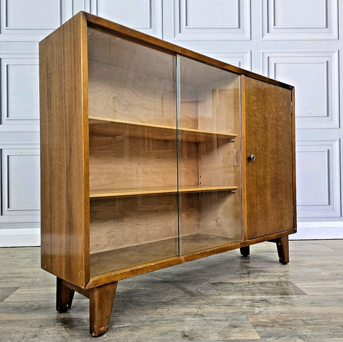 Vintage lebus glazed bookcase - vintage,