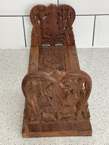 Handcarved indian folding teak - handcarved,