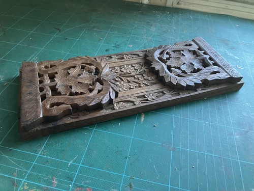 Antique foliate carved - "foliate, teak