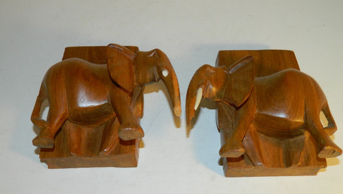Teak wooden elephant book - elephant, &